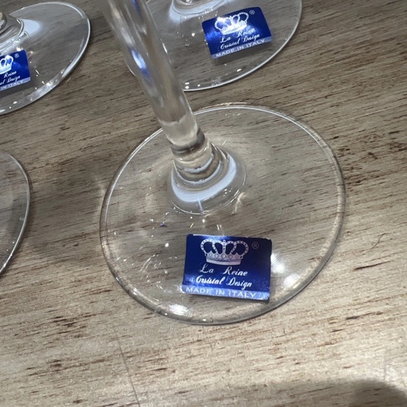 LA REINE SET OF 4 CHAMPAGNE FLUTE GLASS CRYSTAL ITALY - Picture 4 of 4